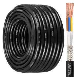 MOOKEERF 20AWG 4-Conductor Shielded CNC Cable 100FT