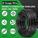 MOOKEERF 20AWG 4-Conductor Shielded CNC Cable 100FT