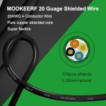 MOOKEERF 20AWG 4-Conductor Shielded CNC Cable 100FT