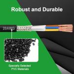 MOOKEERF 20AWG 4-Conductor Shielded CNC Cable 100FT