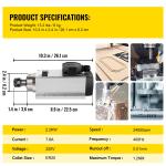 2.2KW Square Air Cooled CNC Spindle Motor