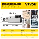 VEVOR 2.2KW Air Cooled CNC Spindle Motor