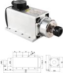 4KW 220V Air Cooled CNC Spindle Motor Kit