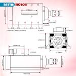 2.2KW Air-Cooled Square Spindle Motor for CNC