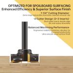 1/4" Shank Slab Flattening Router Bit Tool