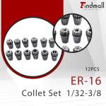 ER-16 Collet Set 12PCS for CNC Milling
