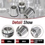 ER32 Collet Set - 25PC CNC Tool Kit