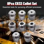 8-Piece ER32 Collet Set for CNC Machines