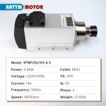 4.5KW Air Cooled 220V ER32 CNC Spindle Motor