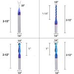 5PCS Carbide CNC Router Bits Set, 1/4" Shank