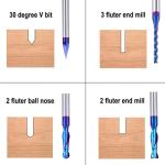 5PCS Carbide CNC Router Bits Set, 1/4" Shank
