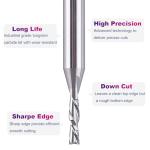 SpeTool 5PCS Down Cut Spiral Router Bit Set