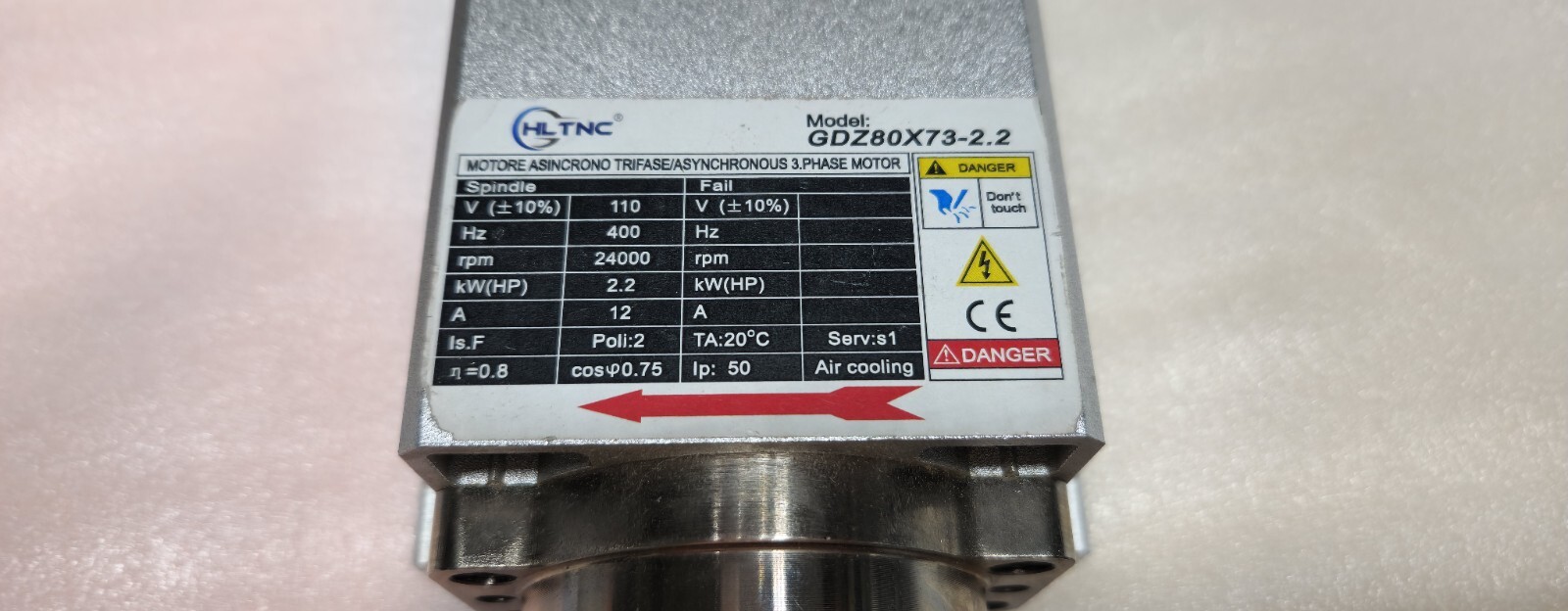 2.2KW Air-Cooled CNC Spindle Motor ER20 24000rpm