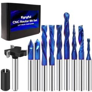 10-Piece Solid Carbide CNC Router Bit Set