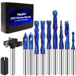 10-Piece Solid Carbide CNC Router Bit Set