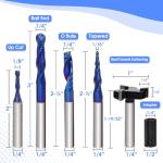 10-Piece Solid Carbide CNC Router Bit Set