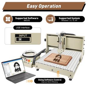 2.2kW USB CNC Router 4 Axis Engraver