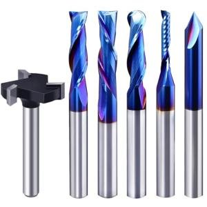 6-Piece Solid Carbide CNC Router Bits Set