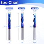 6-Piece Solid Carbide CNC Router Bits Set