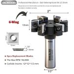 6-Wing Slab Flattening Router Bit, 2" Diameter