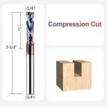 SpeTool 5PCS Compression Router Bit Set, 1/4 Inch