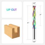 BINSTAK 5-Inch Upcut Spiral Router Bit, 1/2-Inch Shank
