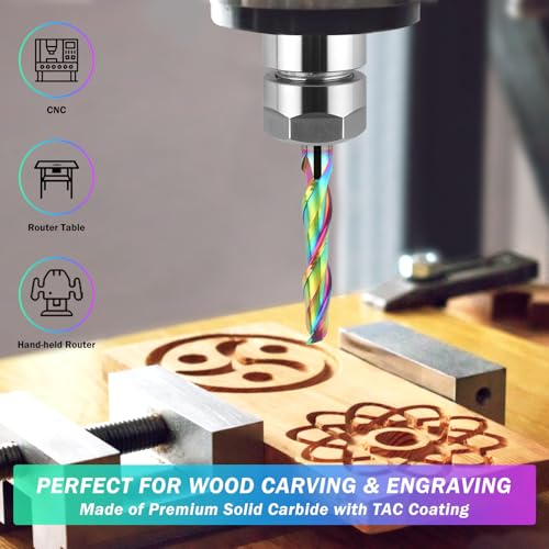 BINSTAK 5-Inch Upcut Spiral Router Bit, 1/2-Inch Shank