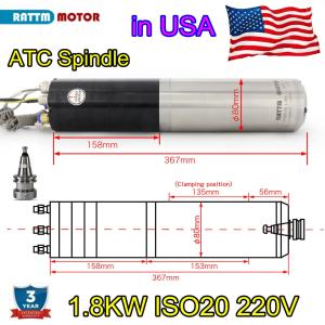 1.8KW Water Cooled ISO20 Spindle Motor 24000RPM