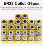 26-Piece ER32 Spring Collet Set for CNC Machines