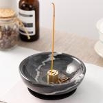 Fasolahome Black Marble Incense Holder for Meditation