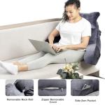 Cozy Reading Pillow with Arm Support and Pockets
