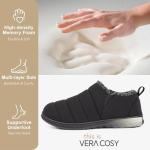 VeraCosy Men's Warm Memory Foam Ankle Slippers