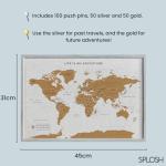 World Map Pin Board in Grey Frame