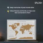 World Map Pin Board in Grey Frame