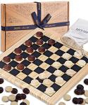 Classic Wooden Draughts Board Game for Family Fun