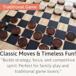 Classic Wooden Draughts Board Game for Family Fun