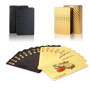 Black Gold Waterproof Playing Cards for Family Fun
