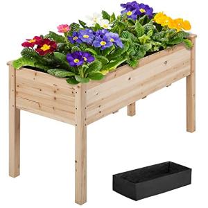 Elevated Wooden Garden Bed for Easy Planting