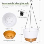 2 Pack White Hanging Planters with Hooks