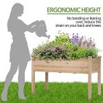 Elevated Wooden Garden Bed for Easy Planting