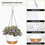 2 Pack White Hanging Planters with Hooks