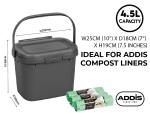 Eco-Friendly Kitchen Compost Caddy Bin, 4.5 Litres
