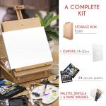Portable Acrylic Paint Set with Easel and Canvas