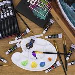 Portable Acrylic Paint Set with Easel and Canvas