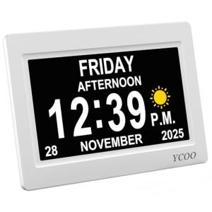 Digital Day and Night Dementia Clock with Icons