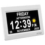 Digital Day and Night Dementia Clock with Icons