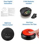 Talking Button Alarm Clock for Seniors and Visually Impaired