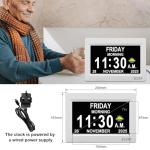 Digital Day and Night Dementia Clock with Icons