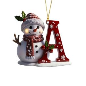 Custom Acrylic Letter Snowman Christmas Ornaments