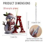 Custom Acrylic Letter Snowman Christmas Ornaments